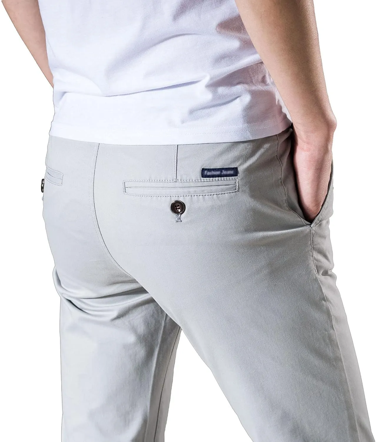 Mens Cropped Chino Pants Skinny Fit Chinos Khaki Pant