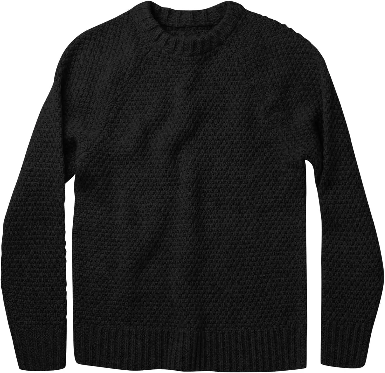 Men's Cute Sweaters Solid Color Casual Round Neck Pullover Sweater Long Sleeve Knitwear Turtle Necks, XL-3XL