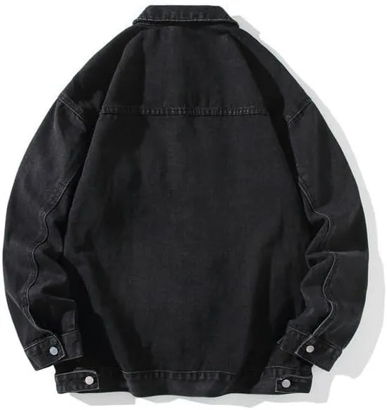 Men's Denim Jacket Classic Fit Long Sleeve Jean Jacket Casual Button Down Denim Jackets Fashion Motorcycle Coats