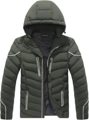 Mens down jacket Winter Jackets And Coats With Removable Hood Cotton Padded Thick Warm Casual Outerwear For Man Plus