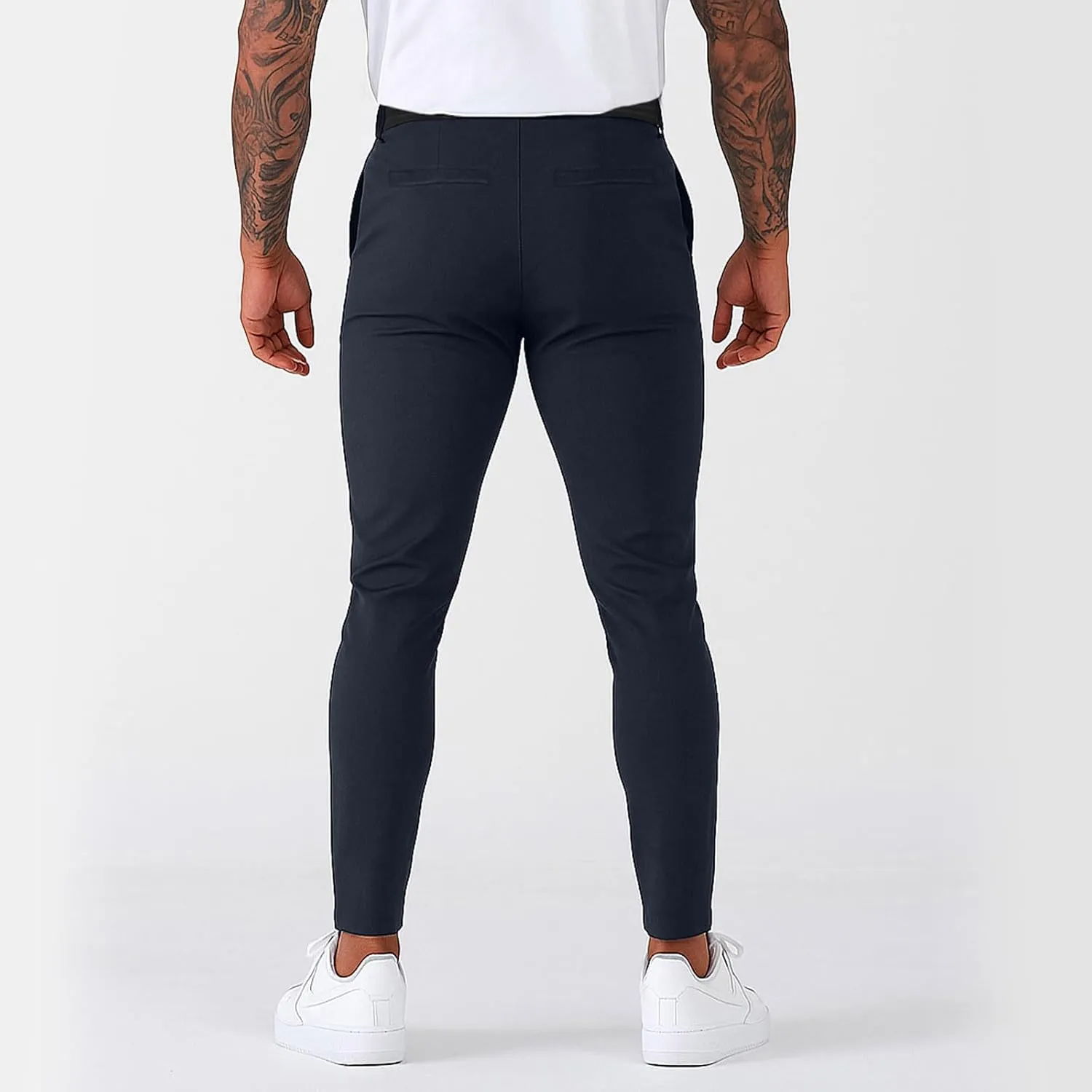 Mens Dress Pants Slim Fit Stretch Golf Pants with Pockets Tapered Lightweight Business Elastic Waist Chino Pants