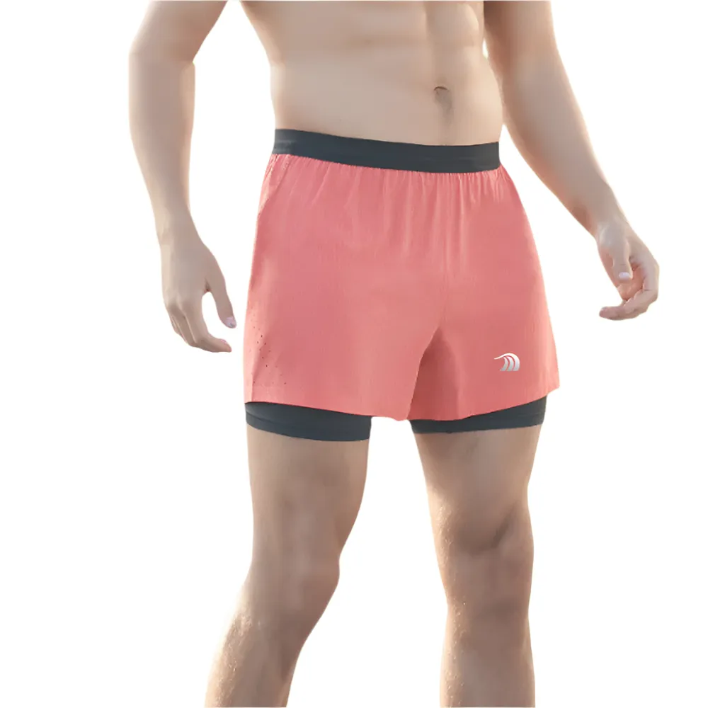 Men's Faux Two-piece Drawstring Quick-drying Sports Shorts