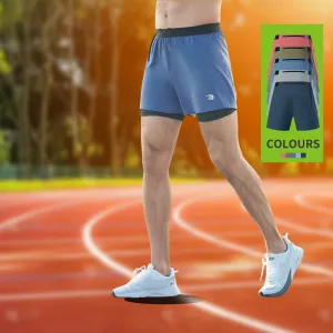Men's Faux Two-piece Drawstring Quick-drying Sports Shorts
