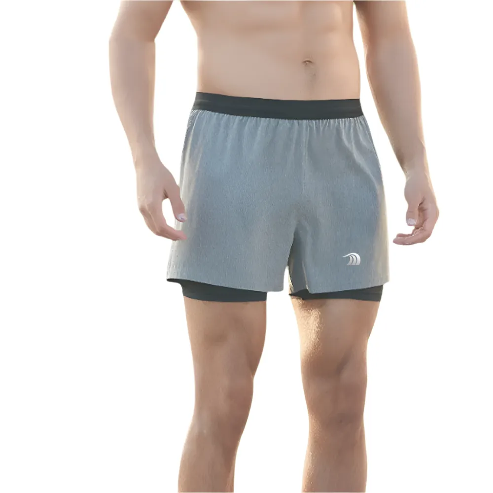 Men's Faux Two-piece Drawstring Quick-drying Sports Shorts