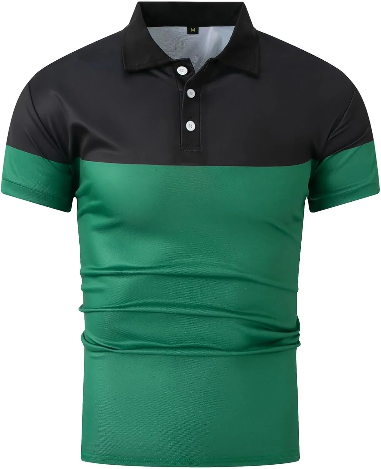 Mens Golf Polo Shirts 2025 Short Sleeve Casual Tshirt Color Block Slim Fit Golf Shirt