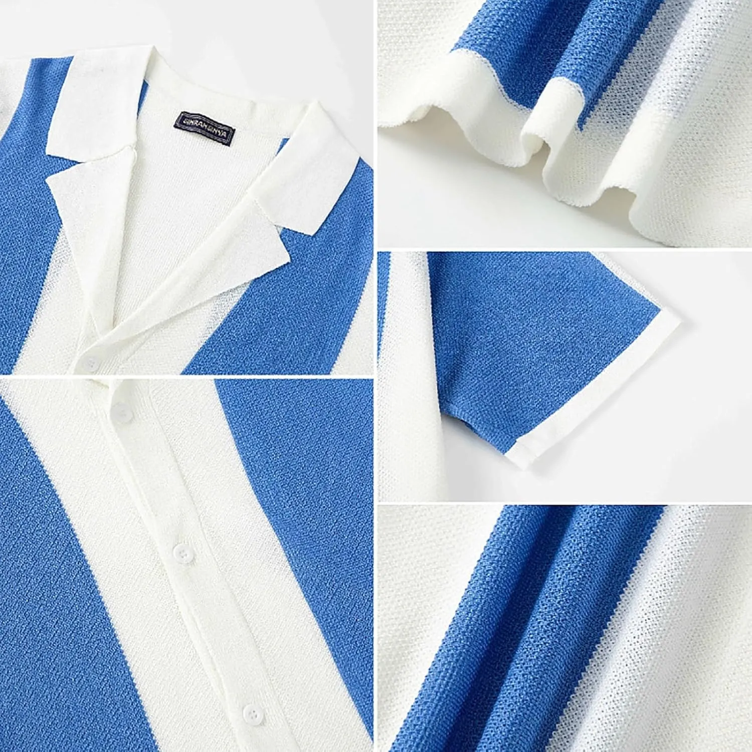 Men's Golf Polo Shirts Short Sleeve Striped Slim Fit Golf Shirt Lightweight Quick Dry Causal Classic Summer T-Shirt