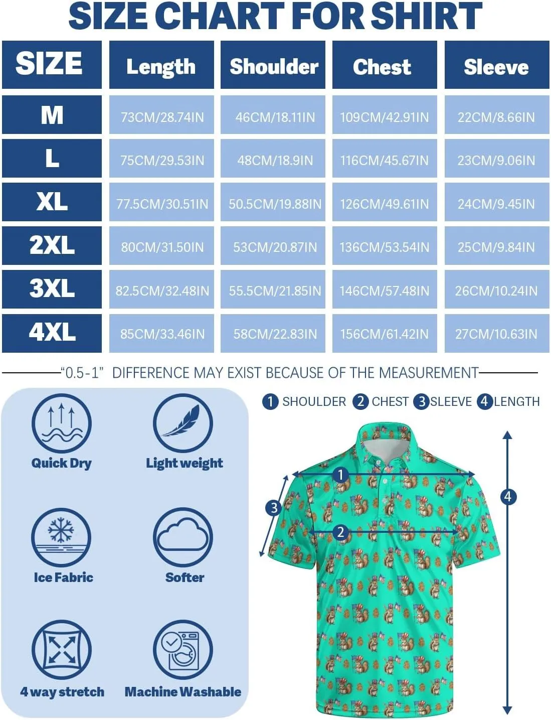 Men's Golf Shirt Quick-Dry Polo Shirt Performance Moisture Wicking Collared Tennis Shirts Athletic Shirt