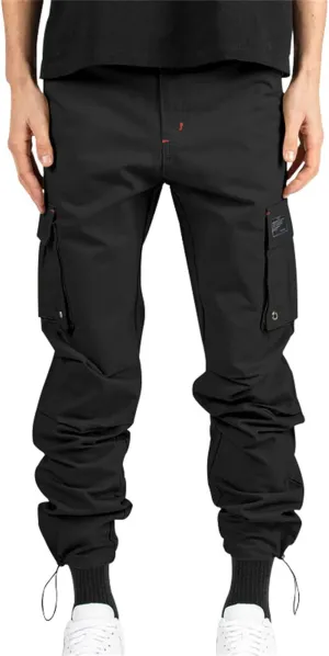 Men's Hiking Cargo Pants Fashion Lightweight Loose Hip Hop Street Work Trousers Classic Outdoor with Multi Pockets