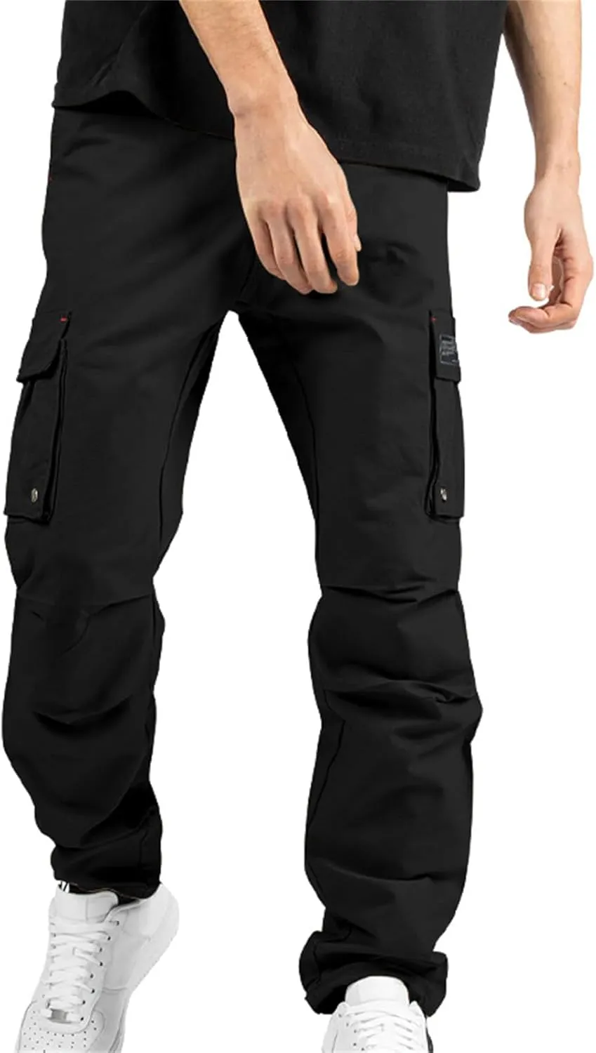 Men's Hiking Cargo Pants Fashion Lightweight Loose Hip Hop Street Work Trousers Classic Outdoor with Multi Pockets