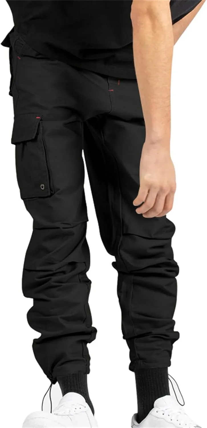 Men's Hiking Cargo Pants Fashion Lightweight Loose Hip Hop Street Work Trousers Classic Outdoor with Multi Pockets