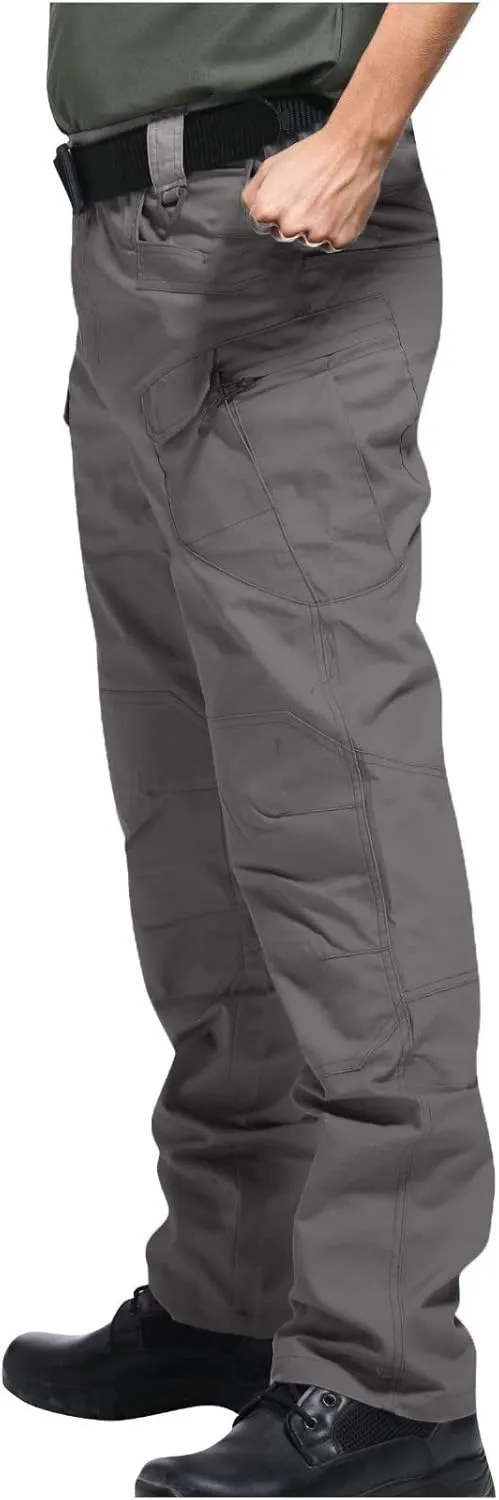 Men's Hiking Tactical Pants Lightweight Water Resistant Cargo Work Pants Ripstop Stretch Outdoor Travel Pants Pockets