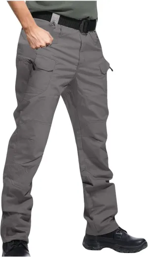 Men's Hiking Tactical Pants Lightweight Water Resistant Cargo Work Pants Ripstop Stretch Outdoor Travel Pants Pockets