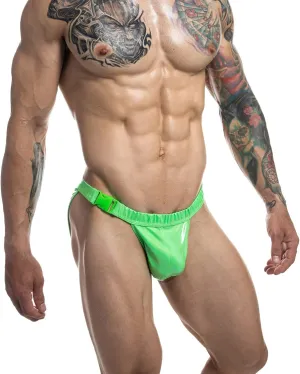 Men'S Jockstrap Lacquer Leather Adjustable Size Athletic Supporter Underwear Gym Workout Strap Briefs Men Thong
