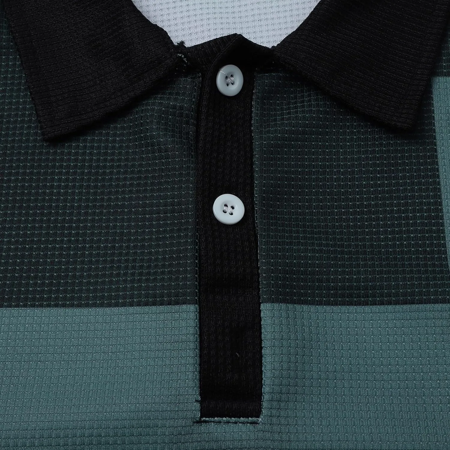 Mens Knit Polo Shirts Short Sleeve Ribbed Textured Polo Shirt Lightweight Casual Button Golf Shirts Collared T Shirt