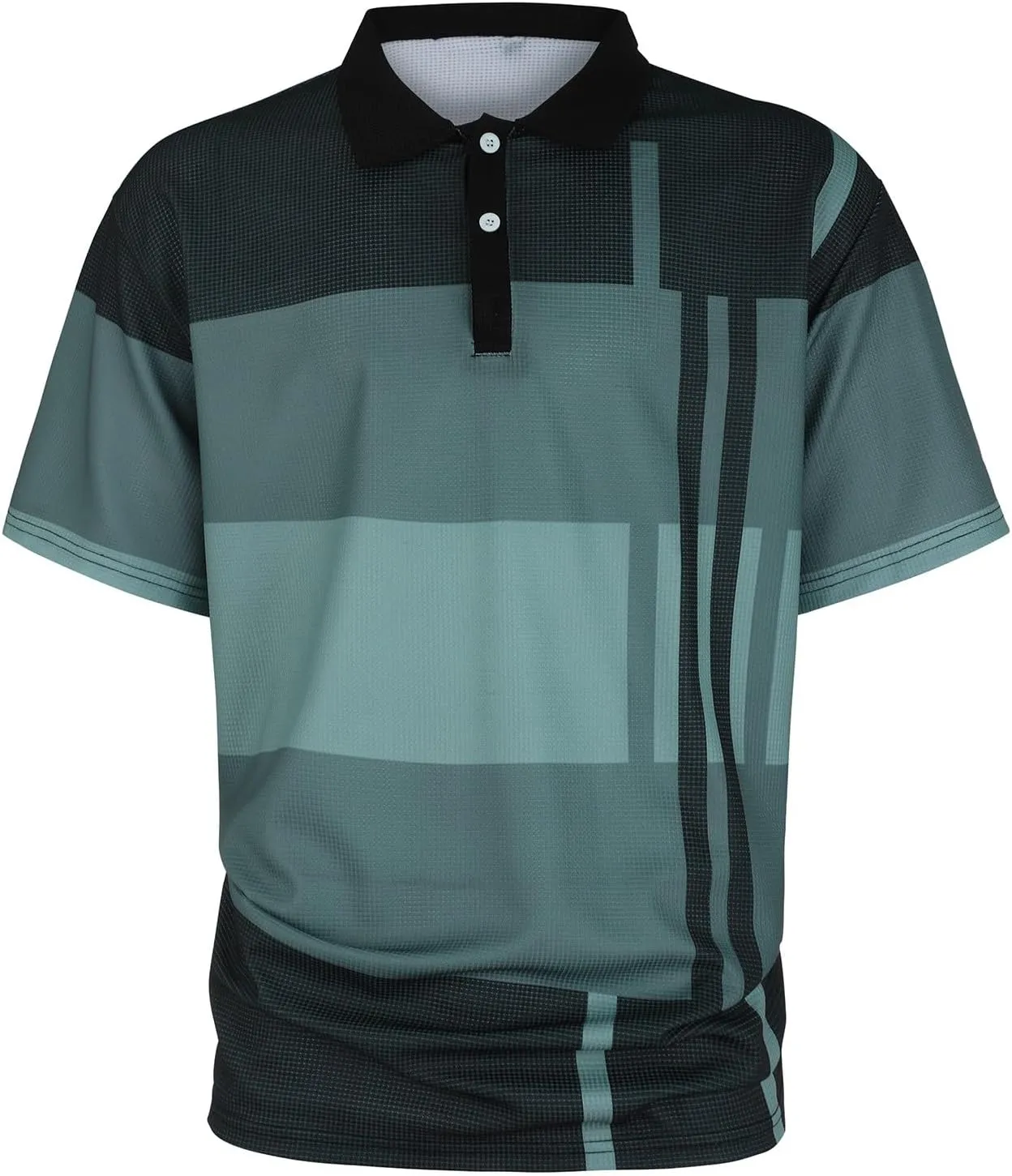 Mens Knit Polo Shirts Short Sleeve Ribbed Textured Polo Shirt Lightweight Casual Button Golf Shirts Collared T Shirt