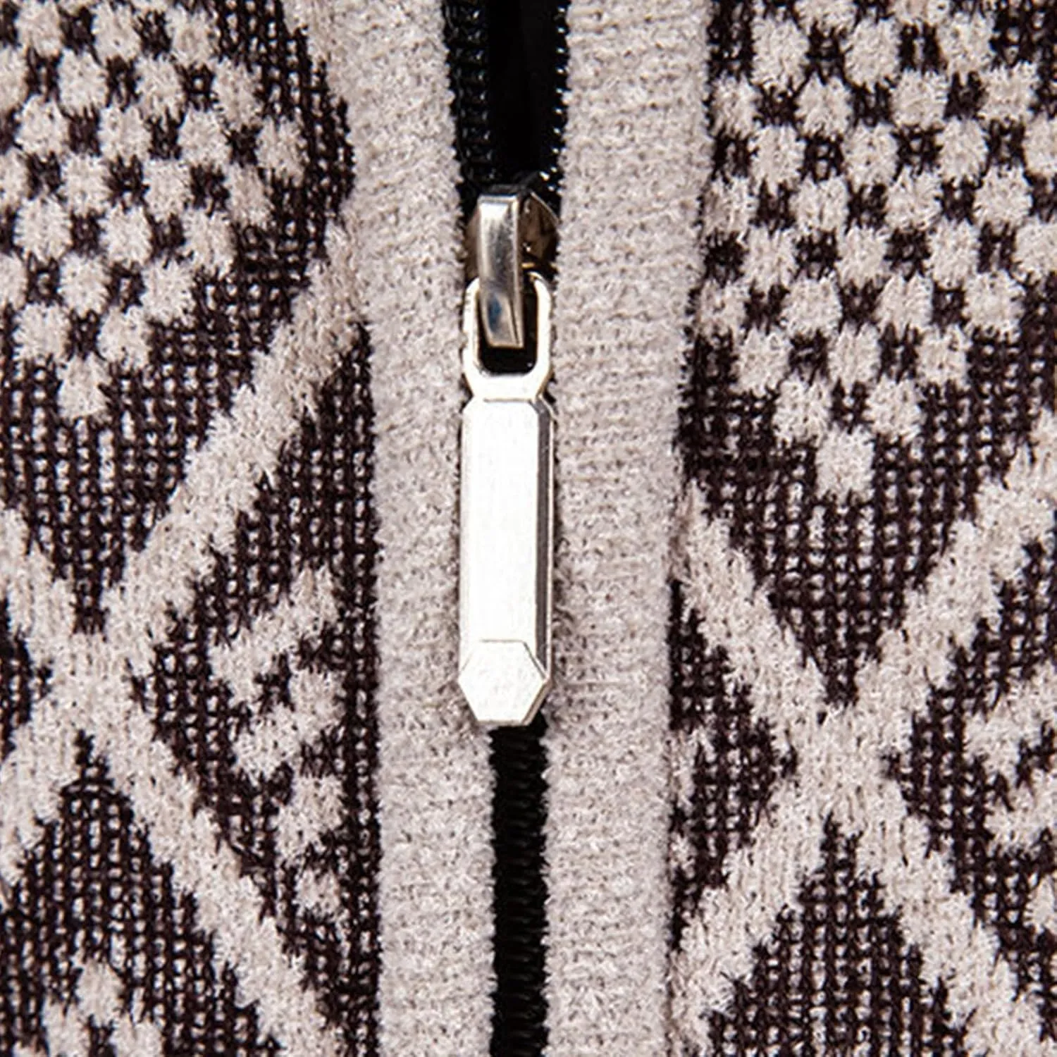Men's Knitwear Sweater Fashion Zipper Stand Collar Ribbed Knit Jacket Thickened Padded Casual Cardigan Coat Tops
