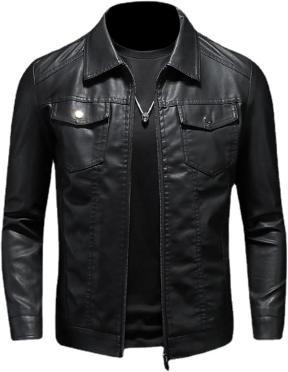 Men's Leather Jacket Male Fashion Moto Biker Jackets Autumn Faux PU Coat Hip Hop Leather Oversize Streetwear