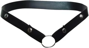 Men's Leather Thong Underwear Low Rise Open Hole Jock Strap Underpants Hollow Out Comfy Clubwear Erotic Lingerie