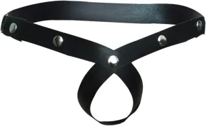 Men's Leather Thong Underwear Low Rise Open Hole Jock Strap Underpants Hollow Out Comfy Clubwear Erotic Lingerie