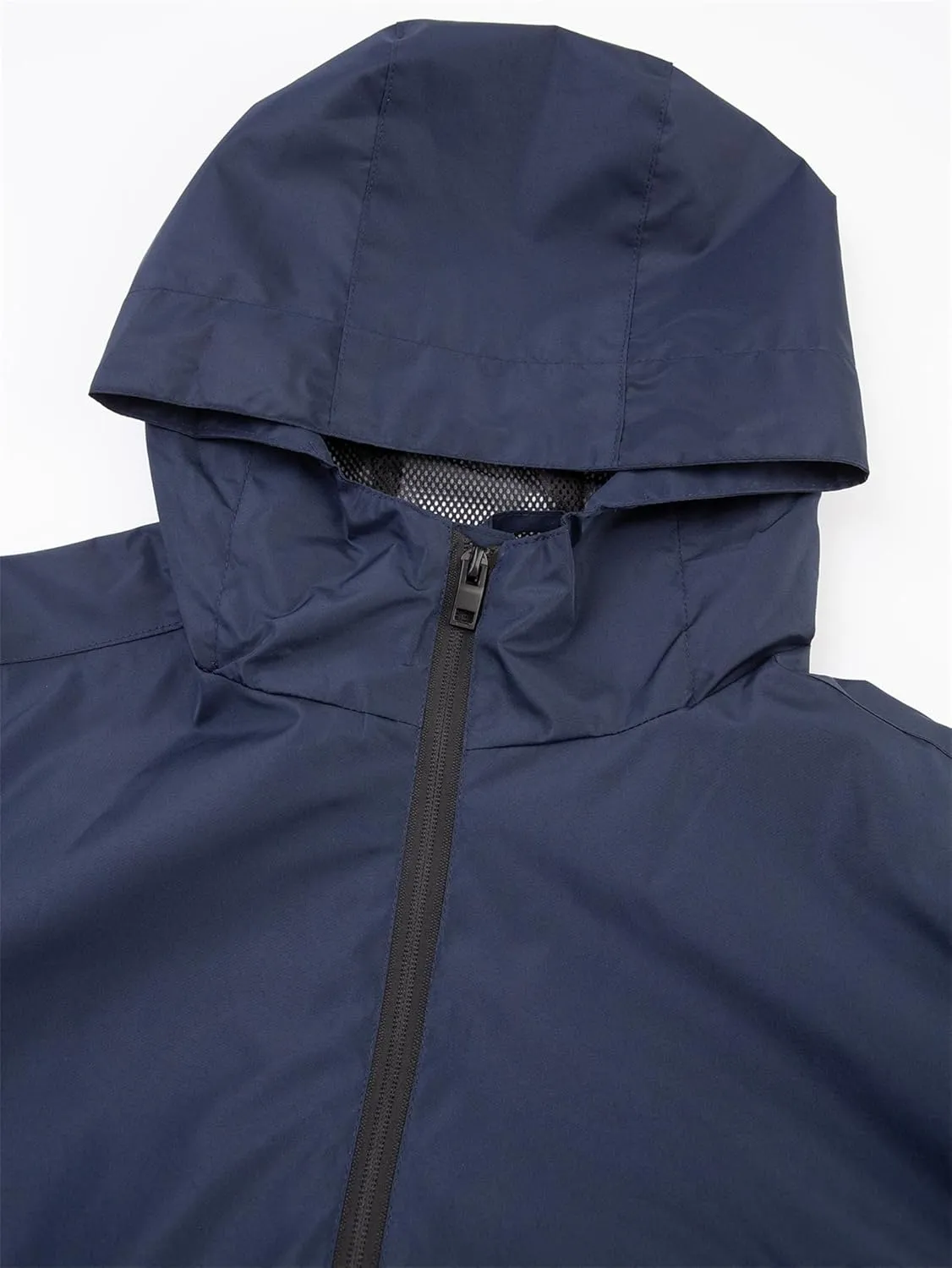 Mens Lightweight Water Resistant Windbreaker Jacket Color Block Fleece Zip Up Hoodie with Pocket for Everyday Wear