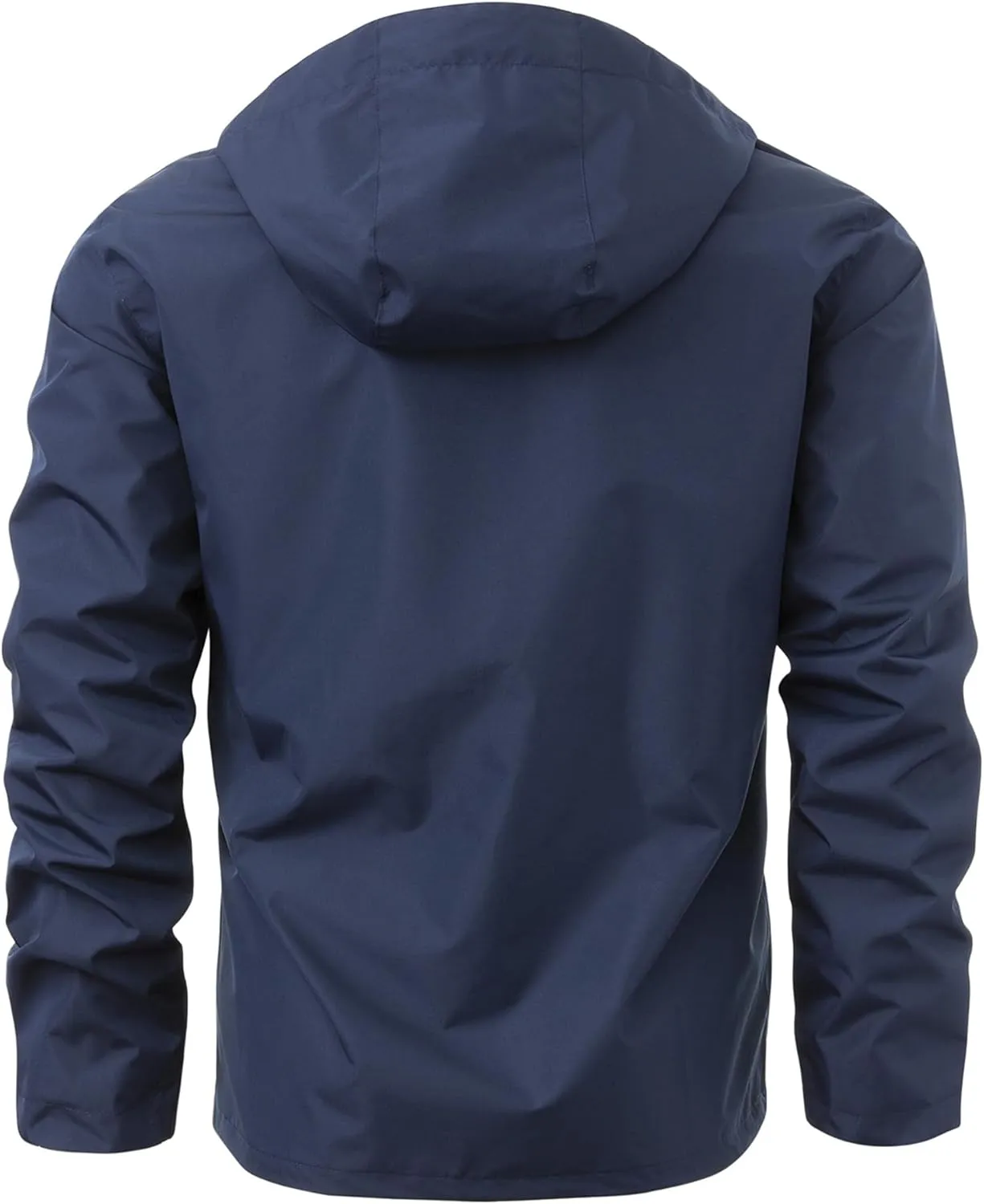 Mens Lightweight Water Resistant Windbreaker Jacket Color Block Fleece Zip Up Hoodie with Pocket for Everyday Wear