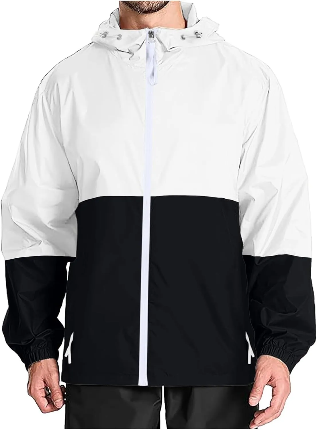 Men's Lightweight Windbreaker Jackets Outdoor Hooded Pocket Raincoat Jacket Men Zipper Cardigan Sweater Men's Cardigan