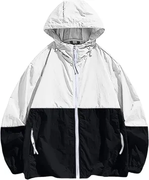 Men's Lightweight Windbreaker Jackets Outdoor Hooded Pocket Raincoat Jacket Men Zipper Cardigan Sweater Men's Cardigan
