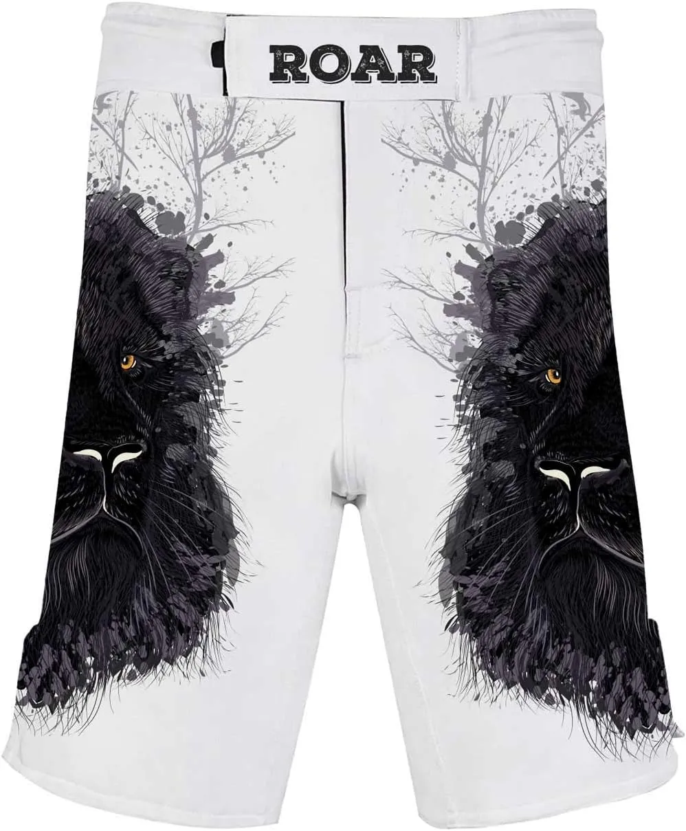 Men's Lion Series MMA BJJ Cross Training Rash Guard Shorts Spat No Gi Set