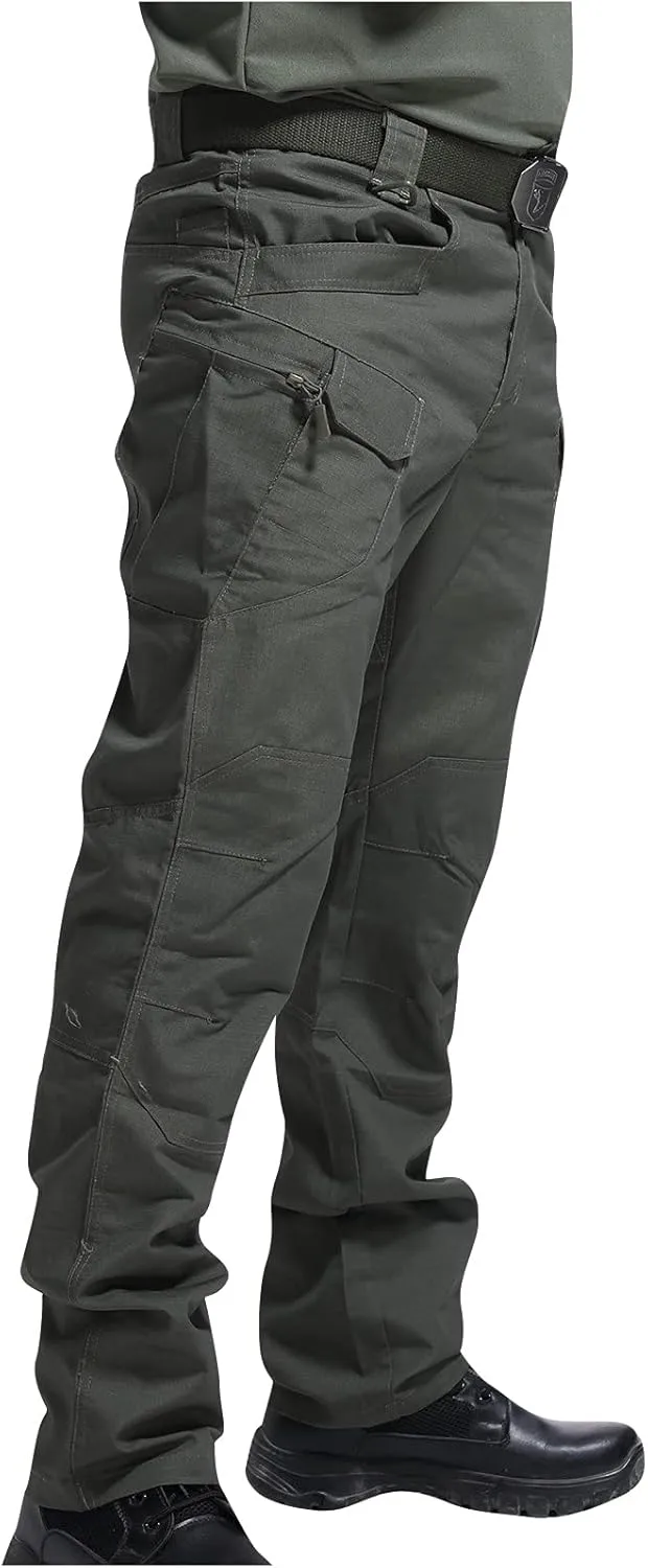 Men's Military Water Resistant Pants Relaxed Fit Tactical Combat Army Cargo Joggers Work Pants with Multi Pockets