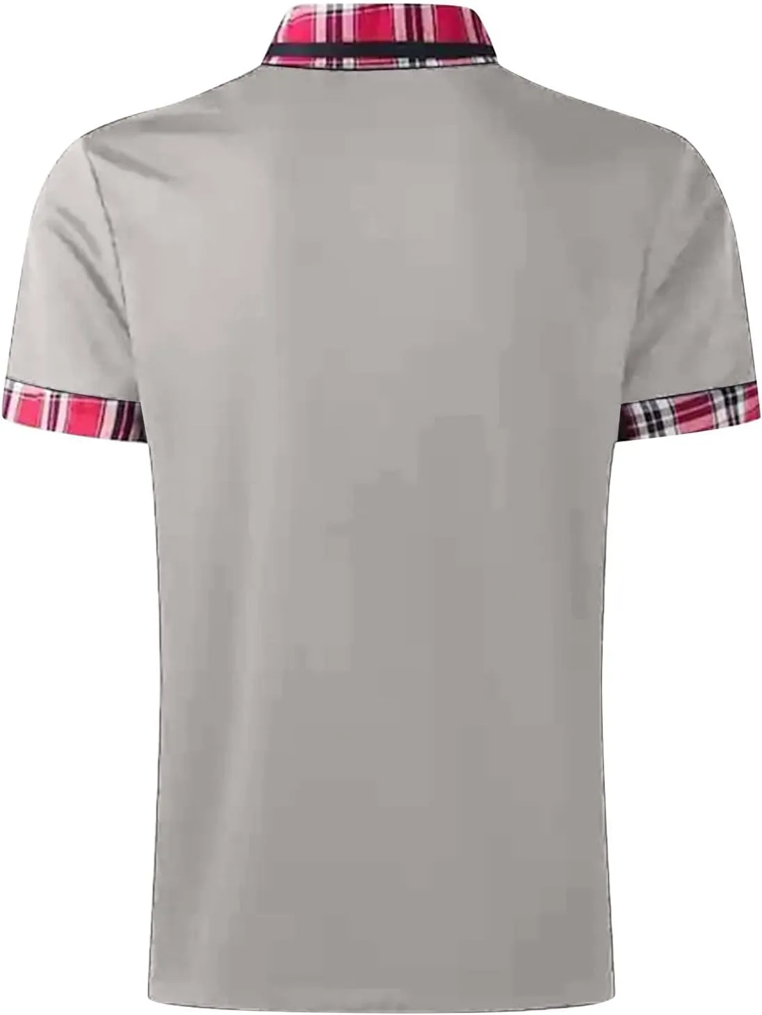 Men's Muscle V Neck Polo Shirts Slim Fit Shirt Short Sleeve Golf T-Shirts Stripe Retro Soft Casual Tee