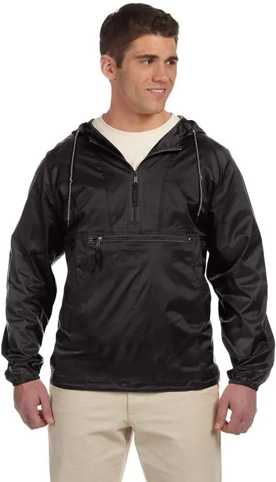 Men's Nylon Packable Pullover Hooded Jacket