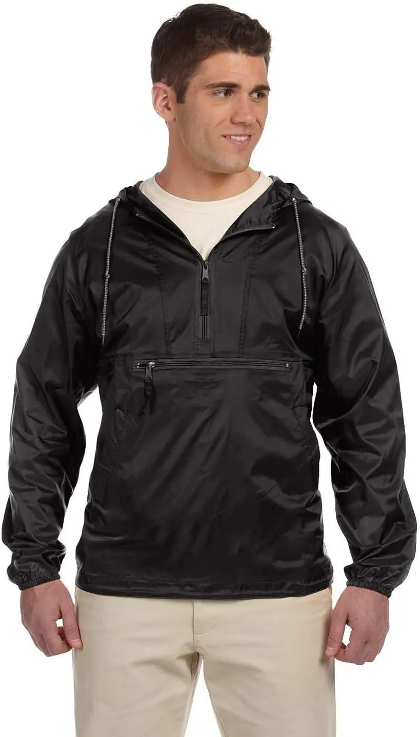 Men's Nylon Packable Pullover Hooded Jacket