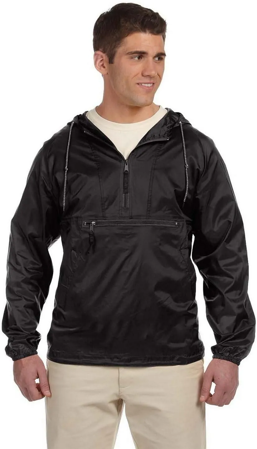 Men's Nylon Packable Pullover Hooded Jacket