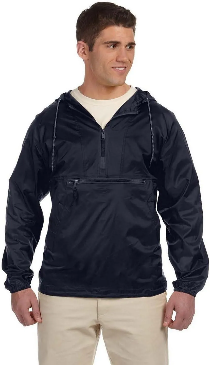 Men's Nylon Packable Pullover Hooded Jacket