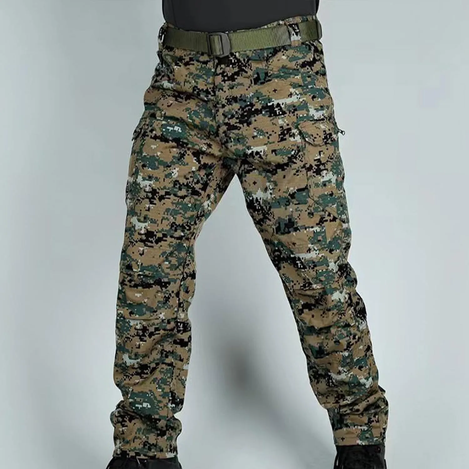 Mens Outdoor Pants Rip-Stop Military Combat Cargo Pants Lightweight Casual Hiking Work Pants Classic Tactical Pants