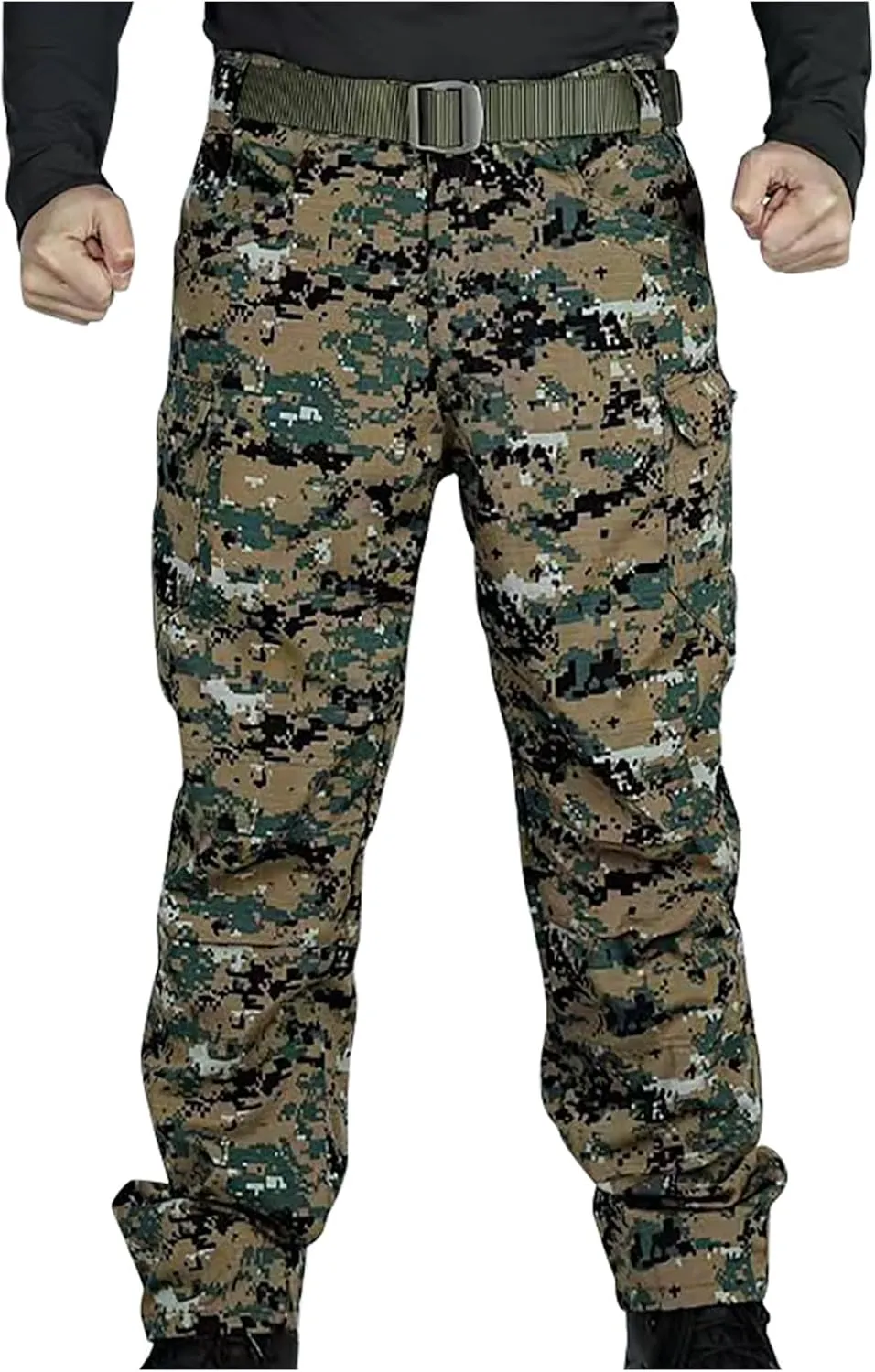 Mens Outdoor Pants Rip-Stop Military Combat Cargo Pants Lightweight Casual Hiking Work Pants Classic Tactical Pants