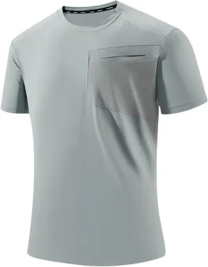 Mens Plus Size Short Sleeve T-Shirt Lightweight Crewneck Comfy Soft Athletic Shirts Solid Color Workout Gym Tops