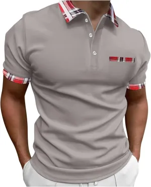 Mens Polo Shirts Comfort Soft Loose Outdoor Sports Lapel Solid Color Camouflage Printing Raglan Sleeve Polo White