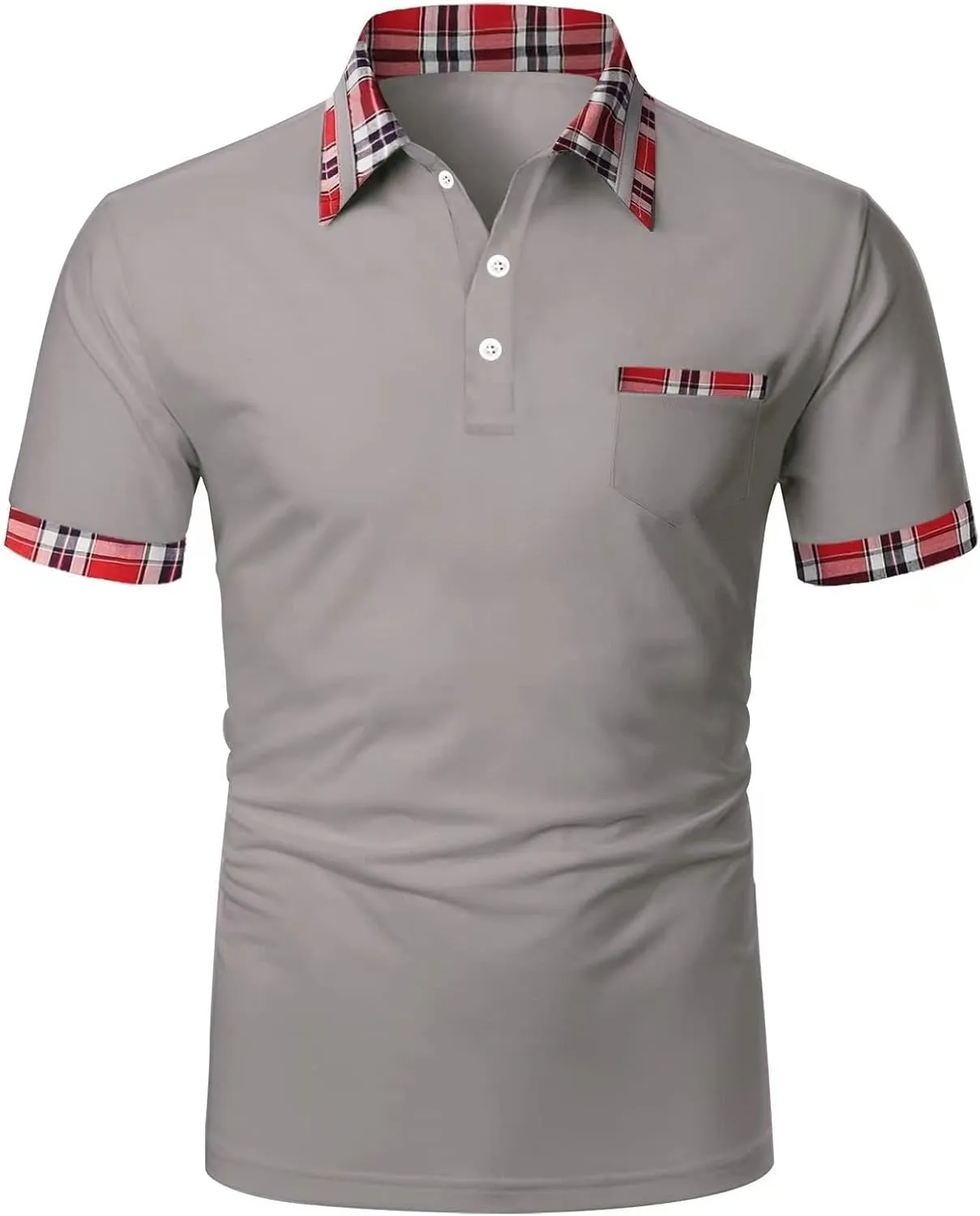 Mens Polo Shirts Comfort Soft Loose Outdoor Sports Lapel Solid Color Camouflage Printing Raglan Sleeve Polo White