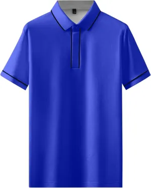 Mens Polo Shirts Short Sleeve Slim Fit Casual Button Polo T-Shirt Summer Lapel Golf Shirt 2025 Collared Tshirts