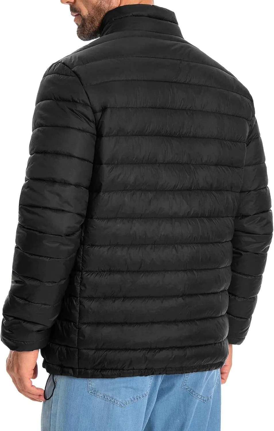 Men's Puffer Jacket Lightweight Warm Winter Jackets for Men Windproof Insulated Puffy Coat with 3 Pockets
