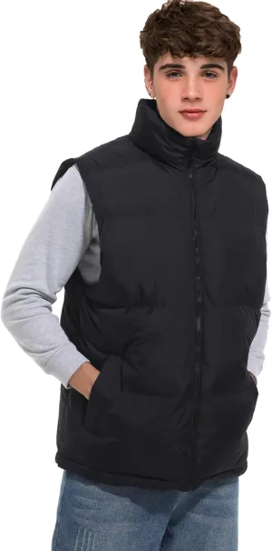 Men's Puffy Zipper Sleeveless Jacket Puffer Vest Outerwear Winter outdoor Warm Water-Resistant Sports M to 3XL