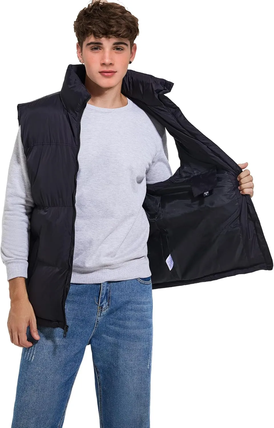 Men's Puffy Zipper Sleeveless Jacket Puffer Vest Outerwear Winter outdoor Warm Water-Resistant Sports M to 3XL