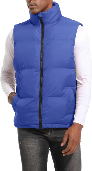 Men's Puffy Zipper Sleeveless Jacket Puffer Vest Outerwear Winter outdoor Warm Water-Resistant Sports M to 3XL