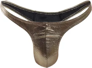 Mens Sexy Thong Briefs Faux Leather Low Rise Bikini Thongs for Men Male Lingerie T-Back Thongs Lingerie