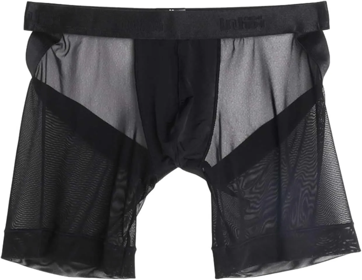 Mens Sexy Underwear See Through Mesh Revealing Buttocks Boxer Brief Pouch Breathable Sports Transparent Exotic Trunks
