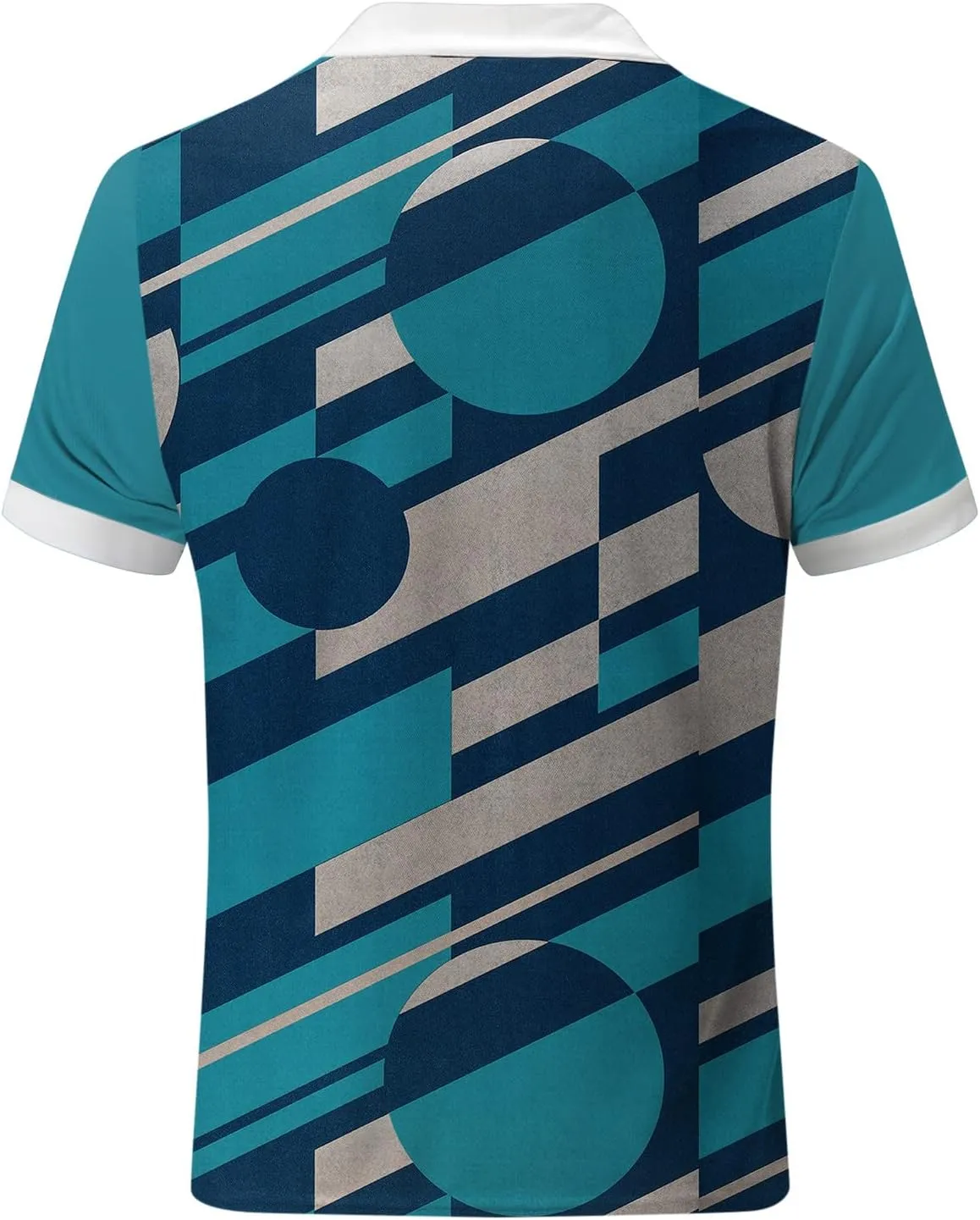 Mens Short Sleeve Polo Shirt Summer Beach Zipper Collared Shirt Print Slim Fit Turn-Down Breathable Lightweight Golf Polos