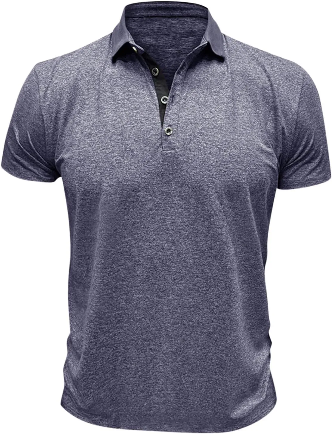 Mens Short Sleeve Shirts Lapel Collar Front Button T Shirt Solid Color Loose Fit Casual Lightweight Summer Tops