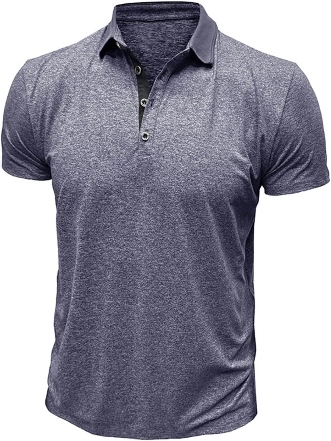 Mens Short Sleeve Shirts Lapel Collar Front Button T Shirt Solid Color Loose Fit Casual Lightweight Summer Tops