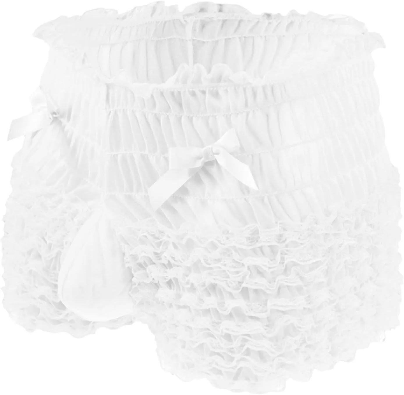 Men's Sissy Crossdressing Lingerie Sheer Mini Skirt Lace Trim Tulle Micro Skirts Underwear
